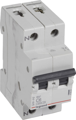 Legrand 6 stk RX³ MCB automatsikring C6 1P+N 1M 6kA