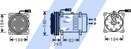 AC-kompressor HIGHWAY AUTOMOTIVE 45130002