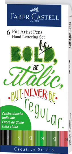 Faber Castell Pitt Hand Lettering Tusjer 4 pk