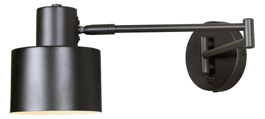 BEROS Vegglampe – Sort 1x40W E27 med justerbar arm