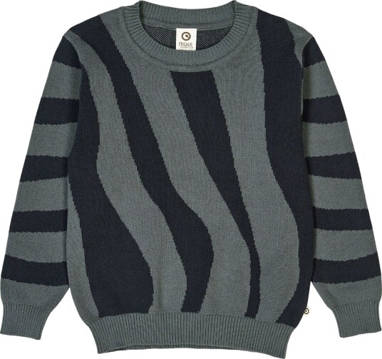 Müsli Genser Strikk Jacquard Stormfull Blue Müsli 4 år 104 Genser Blå