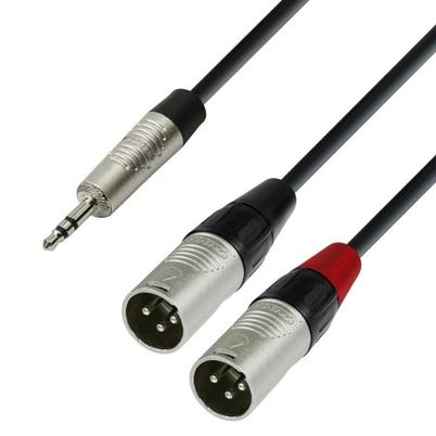 Y-delt kabel 3,5 mm stereo minijack for 2x XLR hann