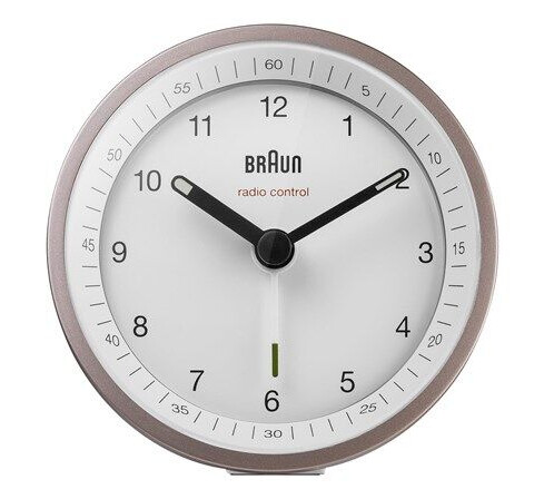 Braun BC07 - alarm clock - round - quartz - desktop - white/pink