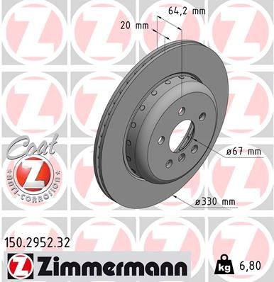Bremseskive ZIMMERMANN 150.2952.32