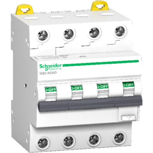 Schneider Electric Schneider Jordfeilautomat IC60 4P 13A 30MA B 6kA - 1600947
