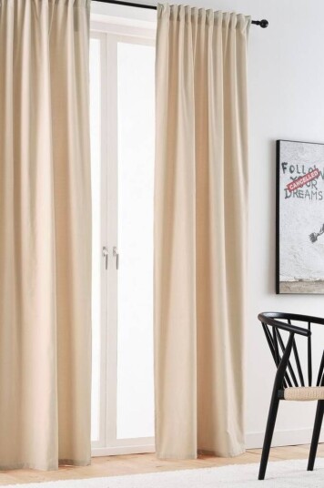 Jotex SAMMIE gardin med multifunksjonsbånd 2-pk Beige 1553599 1046057-35-300