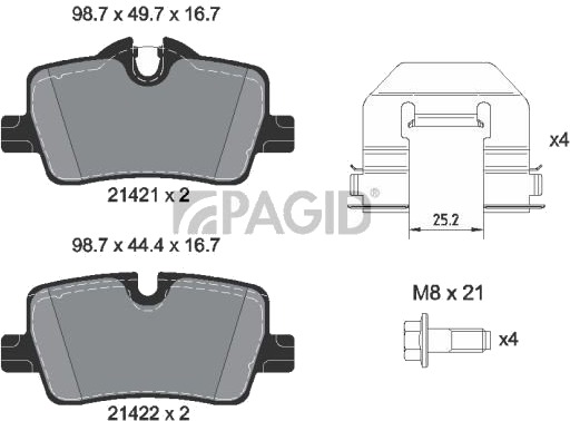 PAGID T2882N Bremseklosser
