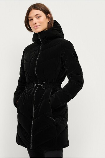 Áhkká   Parkas Gold Velvet Light Padded Parka   Svart