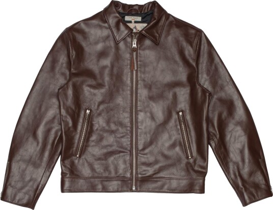 Nudie Jeans Eddy Rider Leather Jacket Burgundy Brown