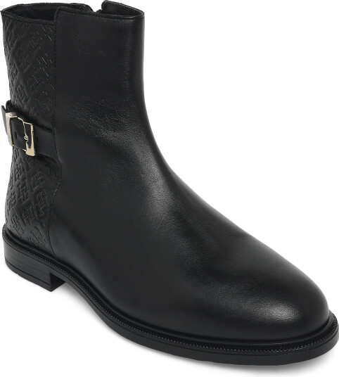 Tommy Hilfiger Th Buckle Monogram Ankle Boot Black 36