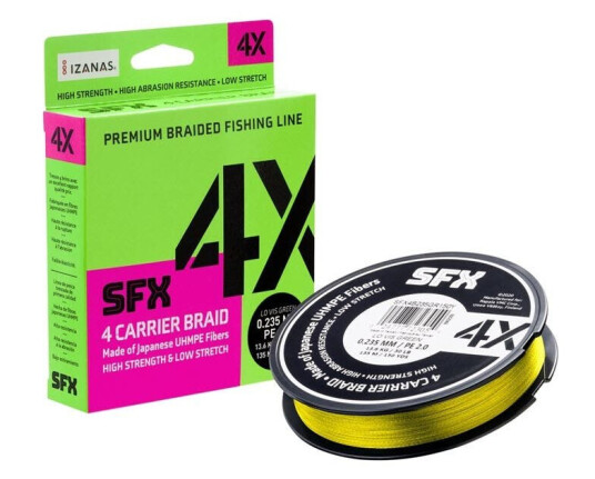Sufix SFX 4X Braid Hot Yellow multifilament sene - 0,235 mm