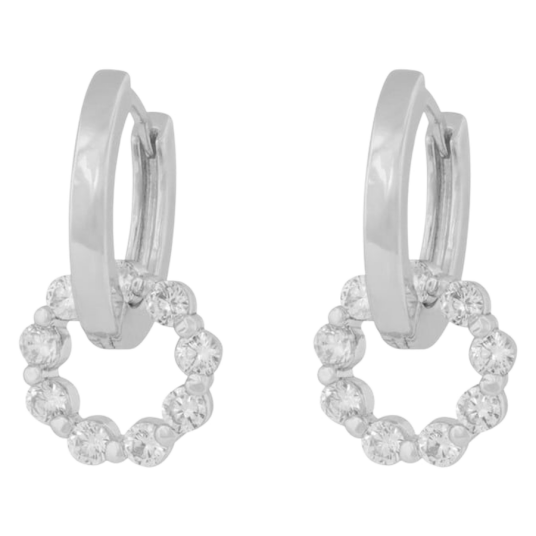Snö Of Sweden Eira Crystal Circle Ring Ear Silver Clear Onesize Snö Of Sweden Eira Crystal Circle Ring Ear Silver Clear Onesize