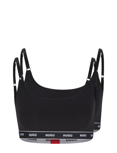 HUGO Twin Bralette Stripe   Black   XS