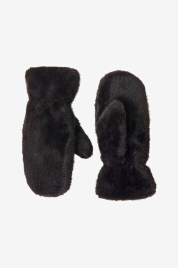 Gina Tricot Votter Faux Fur Brun