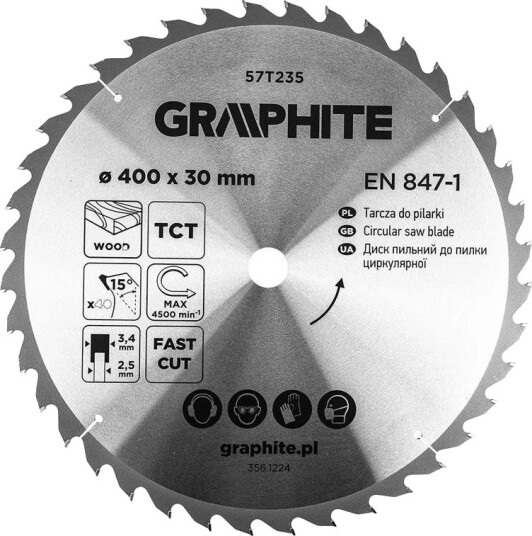 Graphite 57T235 Sirkelsagblad - 400x30mm, 40 tenner