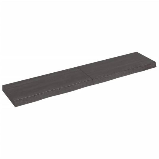 vidaXL Vegghylle m?rkegr? 140x30x6 cm behandlet heltre eik