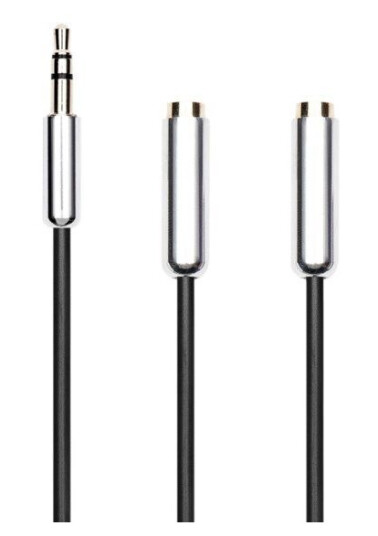 DeLock 3.5mm Lydsplitter 2x3.5mm M-F 25 cm Svart