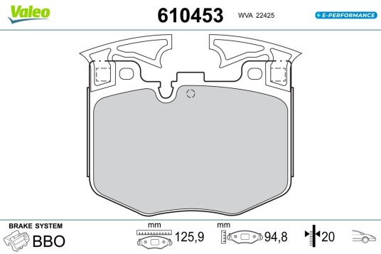 Bremseklosser VALEO 610453