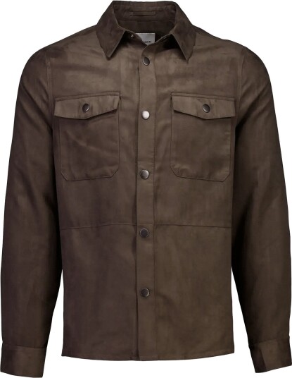 Lindbergh Micro Suede Overshirt BROWN 3XL Lindbergh Micro Suede Overshirt BROWN 3XL