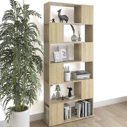 vidaXL Bokhylle/romdeler sonoma eik 80x24x186 cm sponplate vidaXL Bokhylle/romdeler sonoma eik 80x24x186 cm sponplate