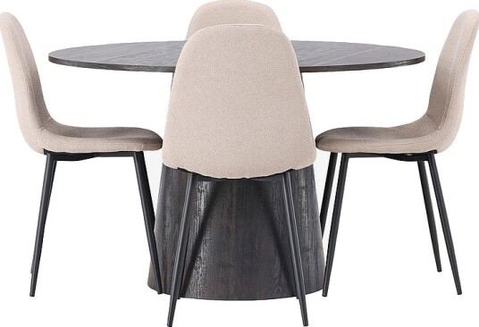 Venture Home Spisegruppe Lanzo med 4 stk stoler Polar Svart Venture Home Spisegruppe Lanzo med 4 stk stoler Polar Svart