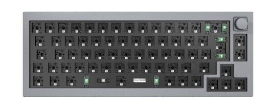 Keychron Q2 QMK Custom Knob version - Barebone ISO - Gamingtastatur - Uten numpad - Grå