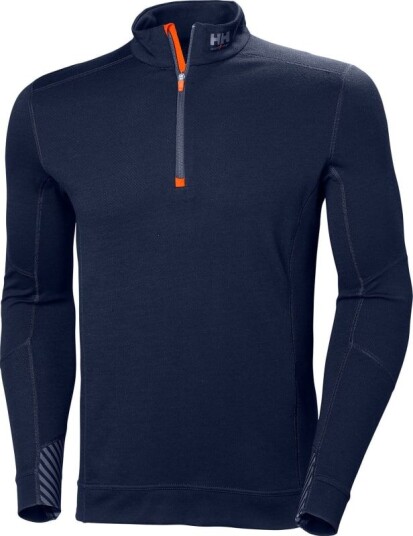 Helly Hansen Workwear Men's Halfzip Shirt Lifa Merino XL, Navy
