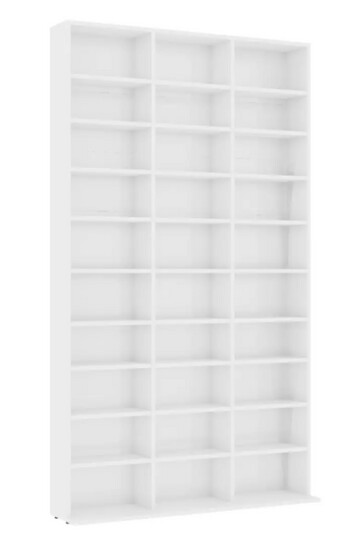 CD-skap høyglans hvit 102x23x177,5 cm sponplate