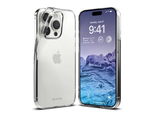 Crong Crystal Slim Cover - Iphone 15 Pro-Deksel (Gjennomsiktig)