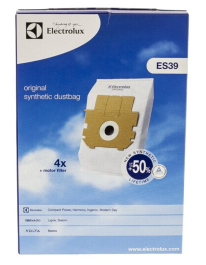 Original Støvsugerposer syntetfiber 4st. + motorfilter E39