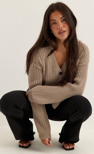 Bubbleroom Cable Knit Cardigan