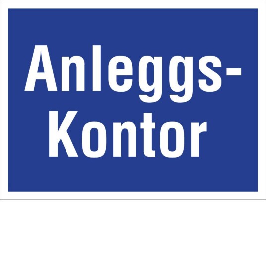 Anleggskontor 40x30 cm Alu plate Reflekterende