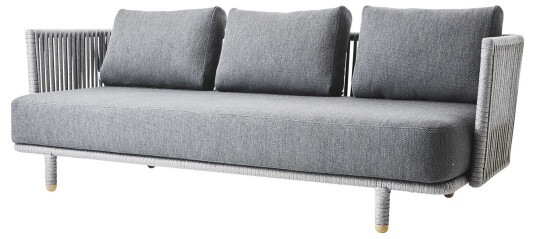 Cane-line Moments 3-seter sofa Lysegrå med grå pute Grå