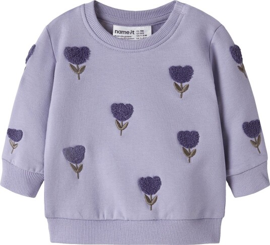 name it Nbfoditte Ls Sweat Bru - HEIRLOOM LILAC - 62