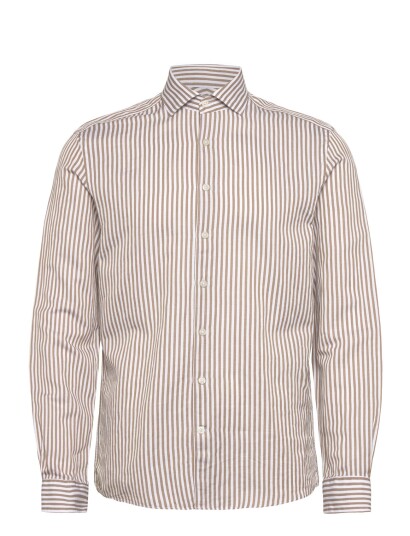 Lindbergh Black 1927: Cotton/Linen Soft Collar Str Beige M