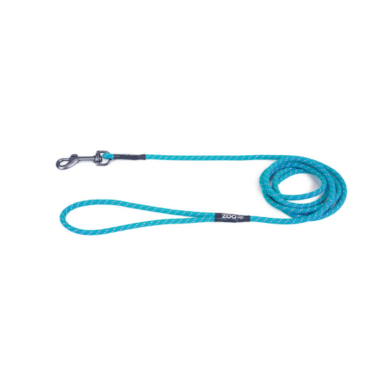 Kobling Rufus tau 180 cm Turkis - Hundebånd med 6 mm tau