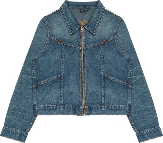 Nudie Jeans Britta Jacket Orange Painter Mid Blue   Blue   X L