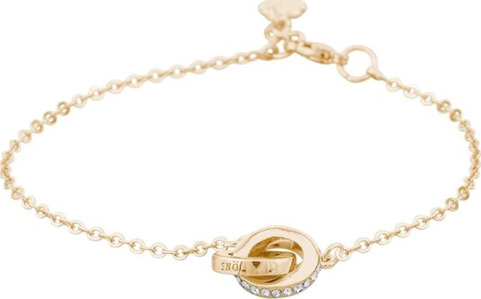 Snö Of Sweden Connected Chain Bracelet Gold/Clear 16-17cm Snö Of Sweden Connected Chain Bracelet Gold/Clear 16-17cm