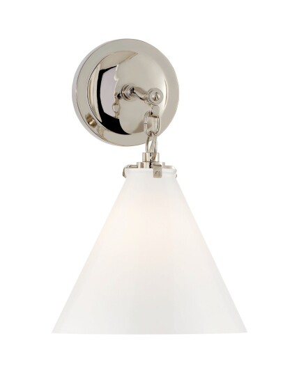 Katie Conical vägglampa nickel/vit Katie Conical vägglampa nickel/vit