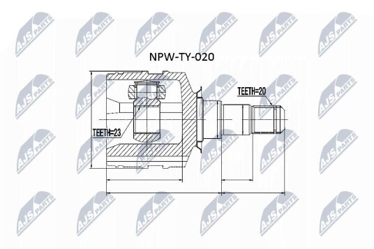 Nty Drivknute drivaksel NTY NPW TY 020