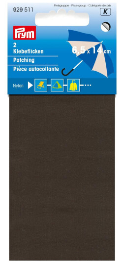 Selvklebende reparasjonslapper 2stk. 6,5x14 cm brun nylon