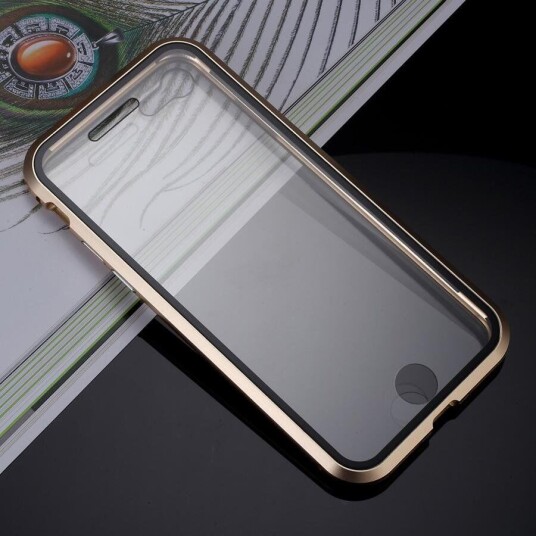 INCOVER iPhone SE (2022/2020)/8/7 360⁰ Magnetisk Deksel m. Glass Front & Bak - Gull