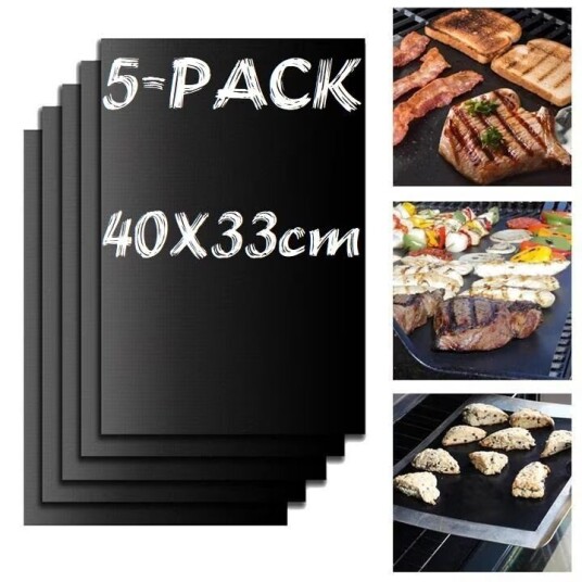 Angelbaby 5-Pack Grillmatta Ugnsmatta & Bakningsmatta Non Stick 40x33cm