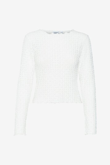 Vero Moda - Topp vmShelby LS O-neck Short Top Vma - Hvit