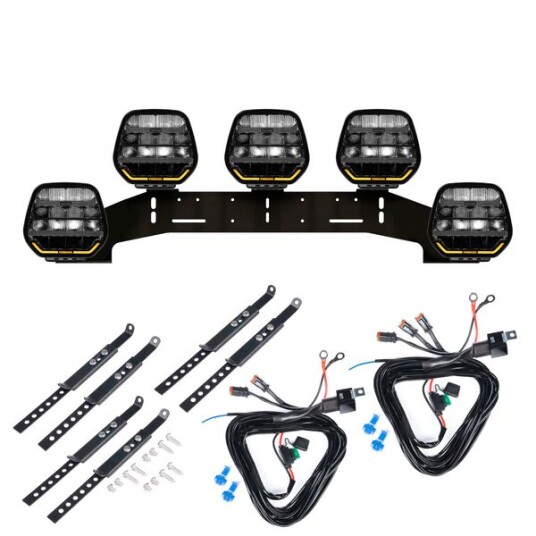 Ekstralys PURELUX Panther 7   Rund / 18 cm / 128W 5 stk   Komplett pakke WRC