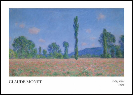 Claude Monet Poppy Field Plakat Plakat / 30x40cm