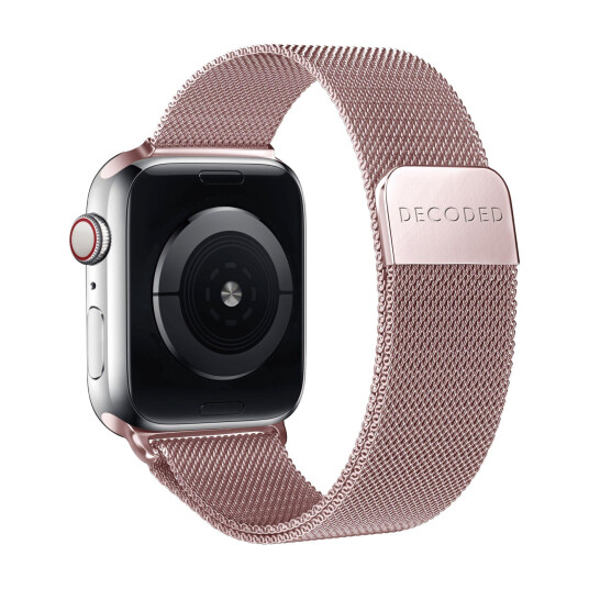 Decoded Milanese rem til Apple Watch 44/45/49mm Rosegull
