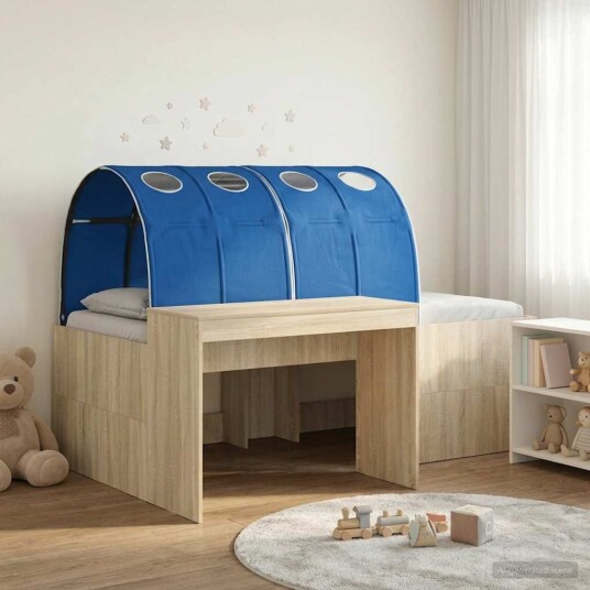  Senge ramme med tunnel 3 pcs Sonoma eik og blå Konstruert tre
