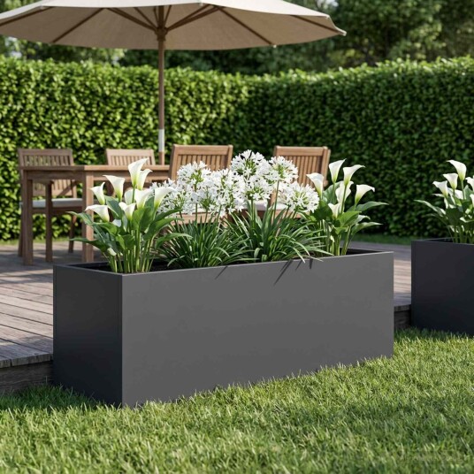 vidaXL Hageblomsterpotte Antrasitt 80 x 30 x 30 cm Kaldvalsestål