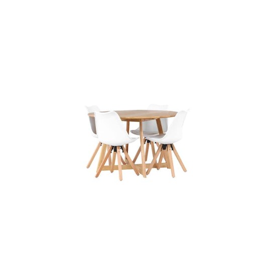 Venture Home Spisegruppe Venture Home Yakidon Ø120 cm med 4 stk Zeno Stoler GR23877